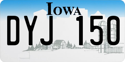 IA license plate DYJ150