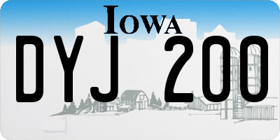 IA license plate DYJ200