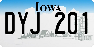 IA license plate DYJ201