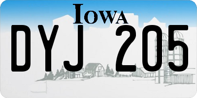 IA license plate DYJ205