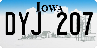 IA license plate DYJ207