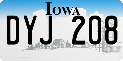 IA license plate DYJ208