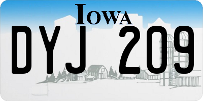 IA license plate DYJ209