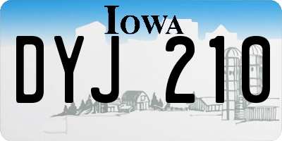IA license plate DYJ210
