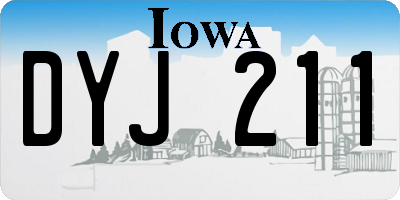 IA license plate DYJ211