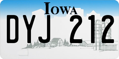 IA license plate DYJ212