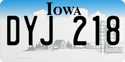 IA license plate DYJ218