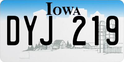IA license plate DYJ219