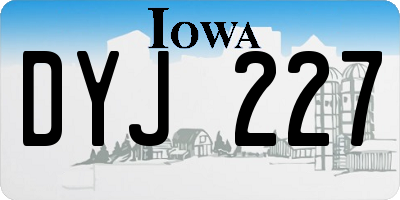 IA license plate DYJ227