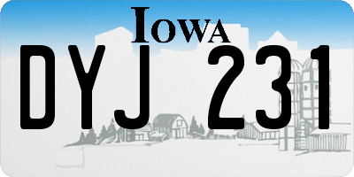 IA license plate DYJ231