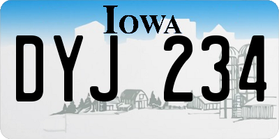 IA license plate DYJ234