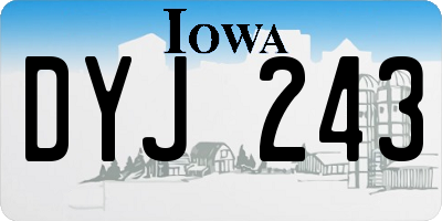 IA license plate DYJ243