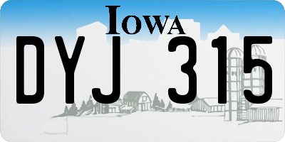 IA license plate DYJ315