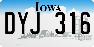 IA license plate DYJ316