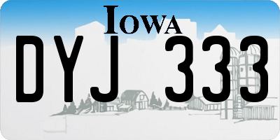 IA license plate DYJ333