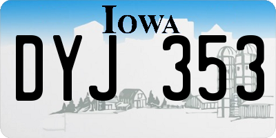 IA license plate DYJ353