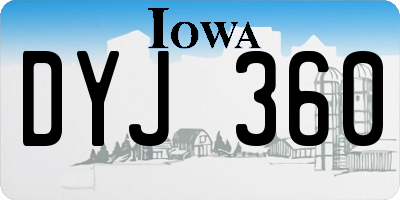 IA license plate DYJ360