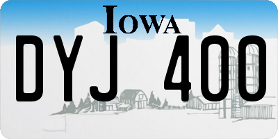 IA license plate DYJ400