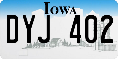 IA license plate DYJ402