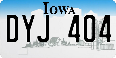 IA license plate DYJ404