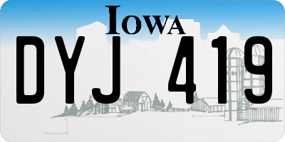 IA license plate DYJ419