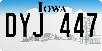 IA license plate DYJ447