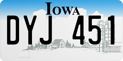 IA license plate DYJ451
