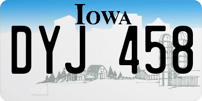 IA license plate DYJ458