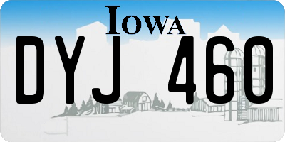 IA license plate DYJ460