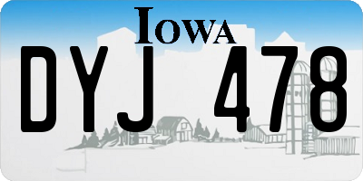 IA license plate DYJ478