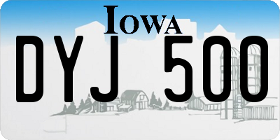 IA license plate DYJ500