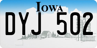 IA license plate DYJ502