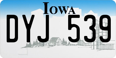 IA license plate DYJ539