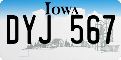 IA license plate DYJ567