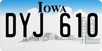 IA license plate DYJ610