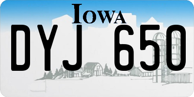 IA license plate DYJ650