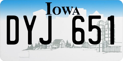 IA license plate DYJ651