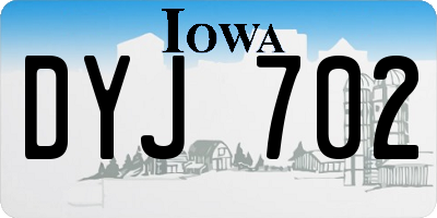 IA license plate DYJ702