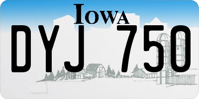 IA license plate DYJ750