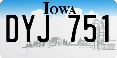 IA license plate DYJ751