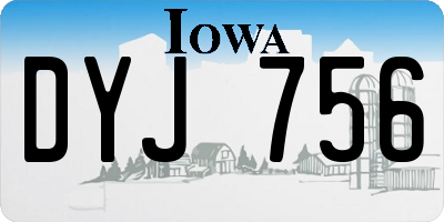 IA license plate DYJ756