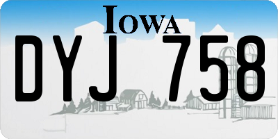 IA license plate DYJ758