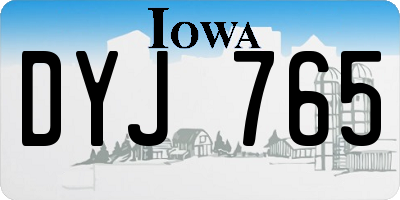 IA license plate DYJ765