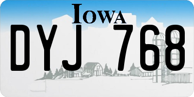 IA license plate DYJ768