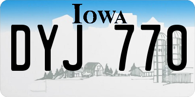 IA license plate DYJ770