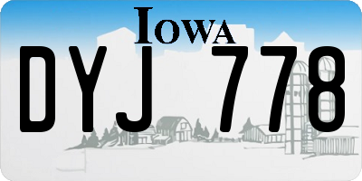 IA license plate DYJ778