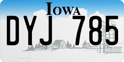 IA license plate DYJ785