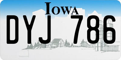 IA license plate DYJ786