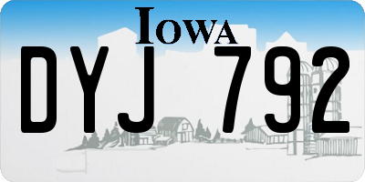 IA license plate DYJ792