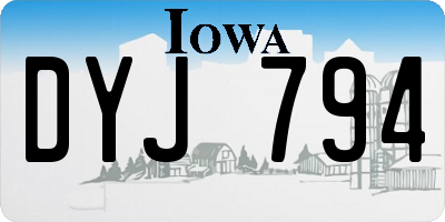 IA license plate DYJ794